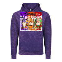 Cloud Purple happy hallothanksmas gnomies Vintage Hoodie - MaliasSmallBusiness