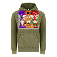 Vintage Olive happy hallothanksmas gnomies Vintage Hoodie - MaliasSmallBusiness