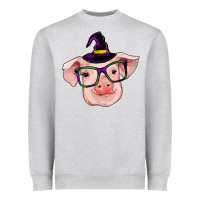 Heather Grey pig with halloween Heavyweight Sweatshirt - RanaPortraitStore