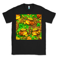 Black St. Patrick's pot of gold seamless pattern Classic Tee - BundleAndBundleShop