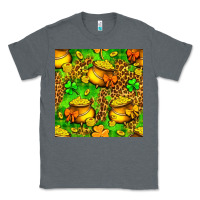 Charcoal Heather St. Patrick's pot of gold seamless pattern Classic Tee - BundleAndBundleShop