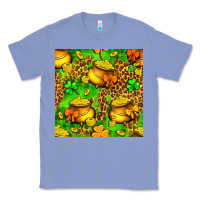 Colony Blue St. Patrick's pot of gold seamless pattern Classic Tee - BundleAndBundleShop