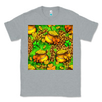 Heather Grey St. Patrick's pot of gold seamless pattern Classic Tee - BundleAndBundleShop