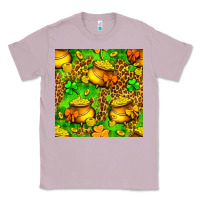 Lilac St. Patrick's pot of gold seamless pattern Classic Tee - BundleAndBundleShop