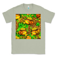 Matcha St. Patrick's pot of gold seamless pattern Classic Tee - BundleAndBundleShop
