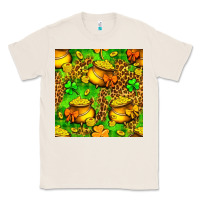Natural St. Patrick's pot of gold seamless pattern Classic Tee - BundleAndBundleShop