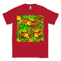 Red St. Patrick's pot of gold seamless pattern Classic Tee - BundleAndBundleShop