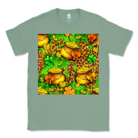 Sage St. Patrick's pot of gold seamless pattern Classic Tee - BundleAndBundleShop