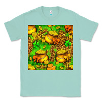 Seafoam St. Patrick's pot of gold seamless pattern Classic Tee - BundleAndBundleShop