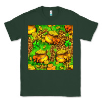 Sports Green St. Patrick's pot of gold seamless pattern Classic Tee - BundleAndBundleShop