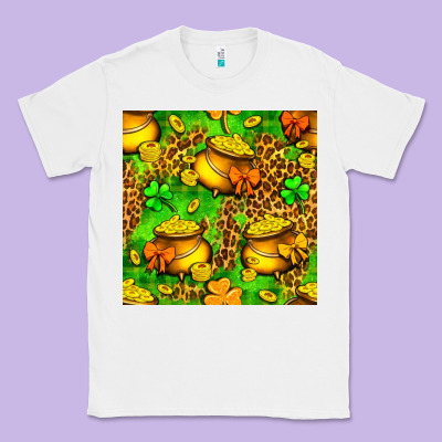 St. Patrick's Pot Of Gold Seamless Pattern Classic Tee Designed By Bundleandbundleshop