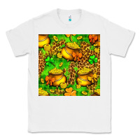 White St. Patrick's pot of gold seamless pattern Classic Tee - BundleAndBundleShop