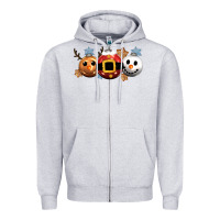 Heather Grey christmas Zipper Hoodie - CowGirlArtShop