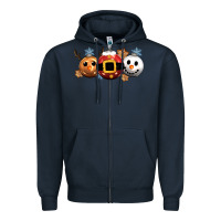 Navy christmas Zipper Hoodie - CowGirlArtShop