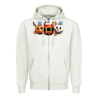 Oatmeal Heather christmas Zipper Hoodie - CowGirlArtShop