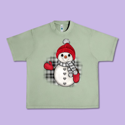 Grey Christmas Snowman Urban Heavy Tee Designed By Jahusdesignshop