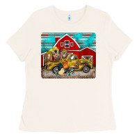 Bone western truck farm animals mousepad Ladies Tee - BarkalooDesign