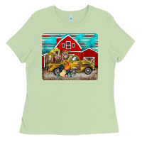 Matcha western truck farm animals mousepad Ladies Tee - BarkalooDesign