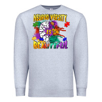 Heather Grey Neurodiversity is beautiful Premium Sweatshirt - FaDigitalArtStudio
