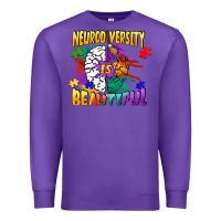 Purple Neurodiversity is beautiful Premium Sweatshirt - FaDigitalArtStudio