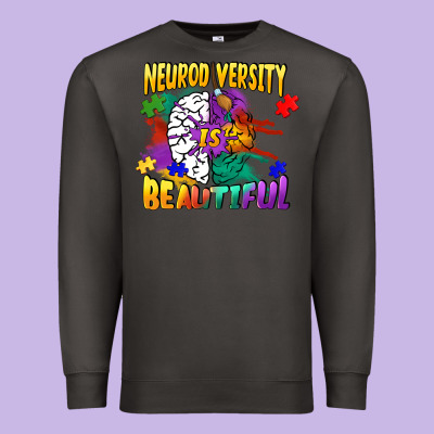 Neurodiversity Is Beautiful Premium Sweatshirt Designed By Fadigitalartstudio