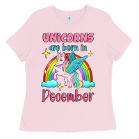 Bubblegum Pink unicorns are born in december Ladies Tee - Jasminsmagicworld