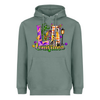 Sage Louisiana LA Mardi Gras Heavyweight Hoodie - FaDigitalArtStudio