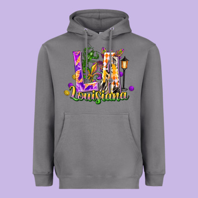 Louisiana La Mardi Gras Heavyweight Hoodie Designed By Fadigitalartstudio