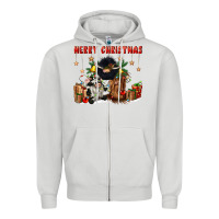 Dove Grey merry christmas Zipper Hoodie - CowGirlArtShop