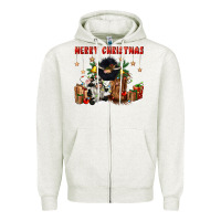 Oatmeal Heather merry christmas Zipper Hoodie - CowGirlArtShop