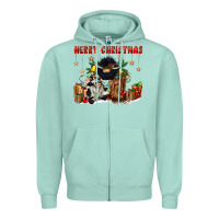 Seafoam merry christmas Zipper Hoodie - CowGirlArtShop