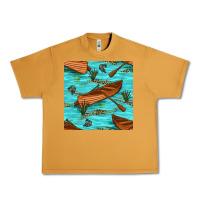 Peanut Butter Lake Canoe And Fish With Reeds And Leopard Seamless Pattern Bbs Urban Heavy Tee - BundleAndBundleShop