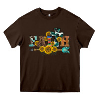 Chocolate Brown western faith arrow sunflowers Heavy Core Tee - BarkalooDesign