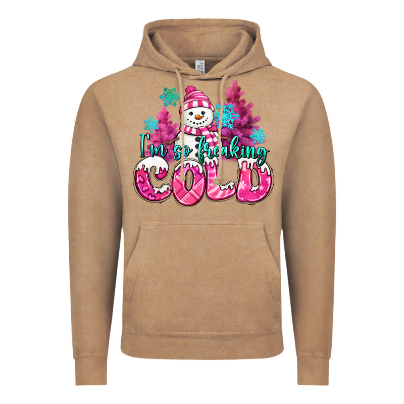 Im So Freaking Cold Pink Christmas Snowman Vintage Hoodie by MaliasSmallBusiness | Teevron