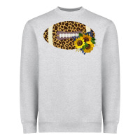 Heather Grey Leopard Print Footbal Heavyweight Sweatshirt - Bettercallsaul