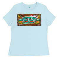 Baby Blue western howdy cowgirl leopard serape   license plate template Ladies Tee - BarkalooDesign
