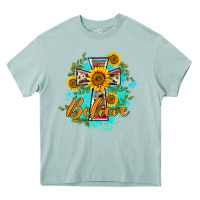 Arona western belive sunflowers cross Heavy Core Tee - BarkalooDesign
