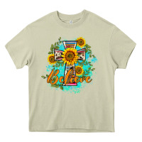 Western Belive Sunflowers Cross Heavy Core Tee | Teevron