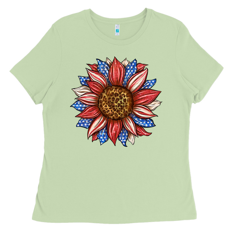 American Flag Sunflower Ladies Tee by LillyAllenDesigns | Teevron