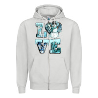 Dove Grey love winter Zipper Hoodie - CowGirlArtShop
