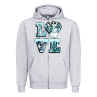 Heather Grey love winter Zipper Hoodie - CowGirlArtShop
