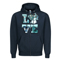 Navy love winter Zipper Hoodie - CowGirlArtShop