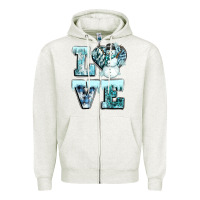 Oatmeal Heather love winter Zipper Hoodie - CowGirlArtShop