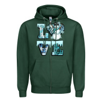 Sports Green love winter Zipper Hoodie - CowGirlArtShop