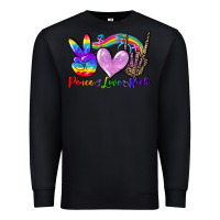 Black Peace love rock Premium Sweatshirt - FaDigitalArtStudio