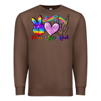 Chestnut Peace love rock Premium Sweatshirt - FaDigitalArtStudio