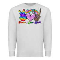 Dove Grey Peace love rock Premium Sweatshirt - FaDigitalArtStudio