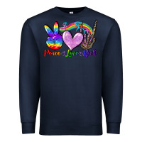 Navy Peace love rock Premium Sweatshirt - FaDigitalArtStudio