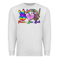 Oatmeal Heather Peace love rock Premium Sweatshirt - FaDigitalArtStudio