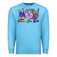 Ocean Blue Peace love rock Premium Sweatshirt - FaDigitalArtStudio